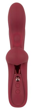 Малиновый вибратор-кролик с функцией постукивания 2 Function Rabbit Vibrator - 22,3 см.